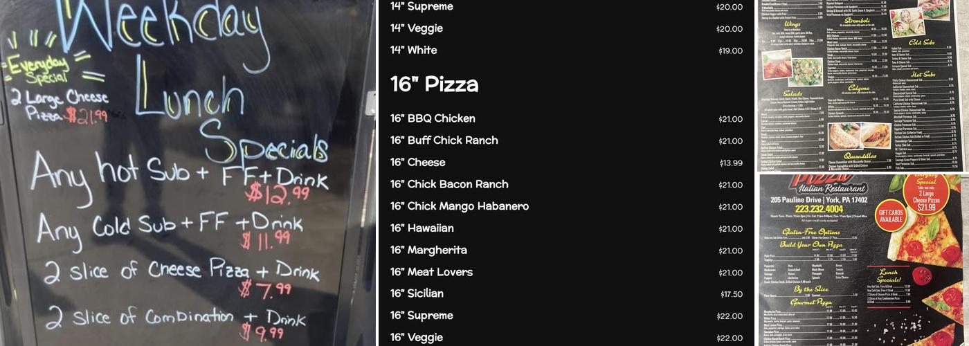 Ferrante's Pizza and Italian Restaurant Menu