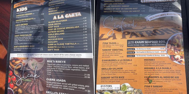 La Patrona Menu