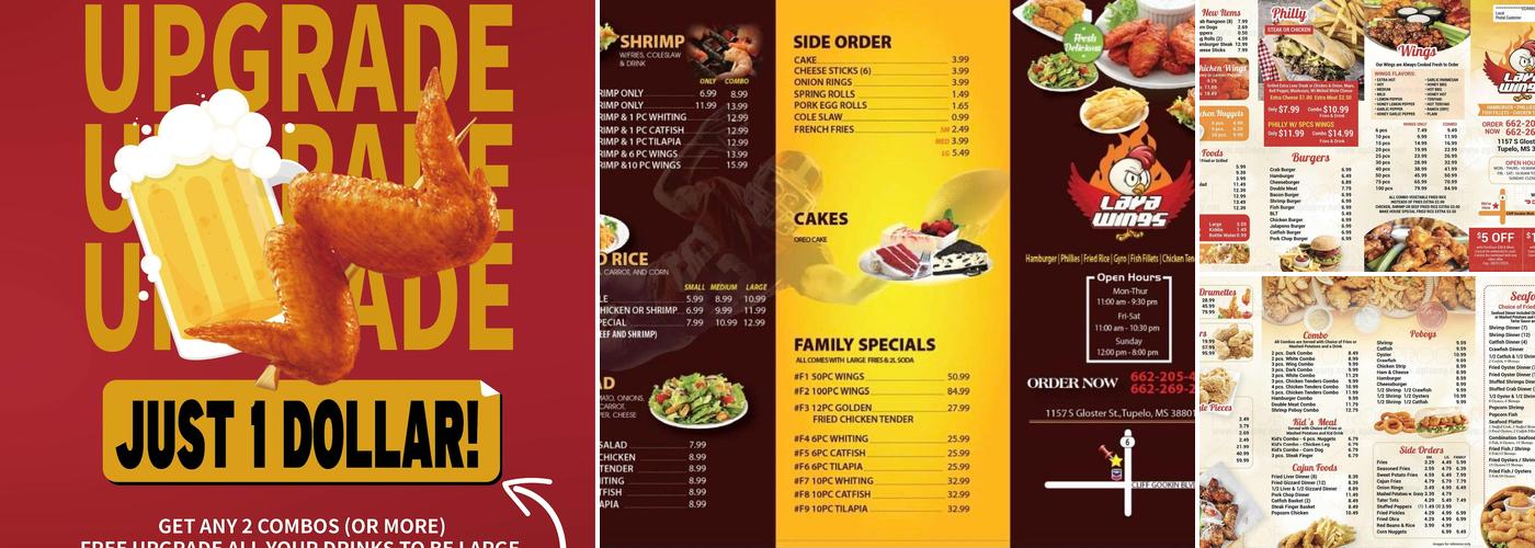 Lava Wings Menu