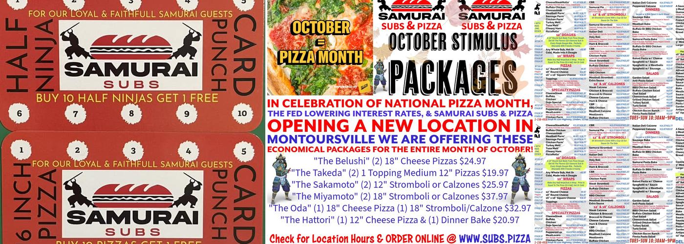 Samurai Subs & Pizza Menu