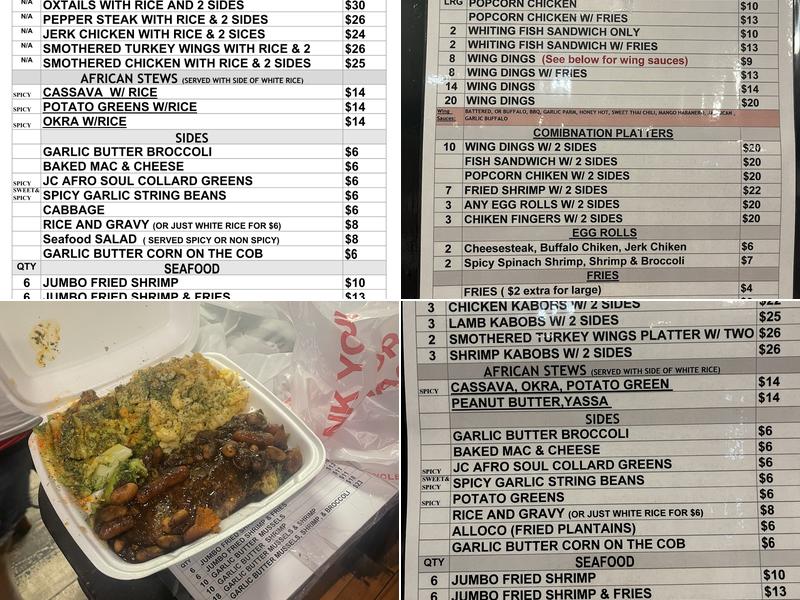 JC AfroSoul Kitchen Menu