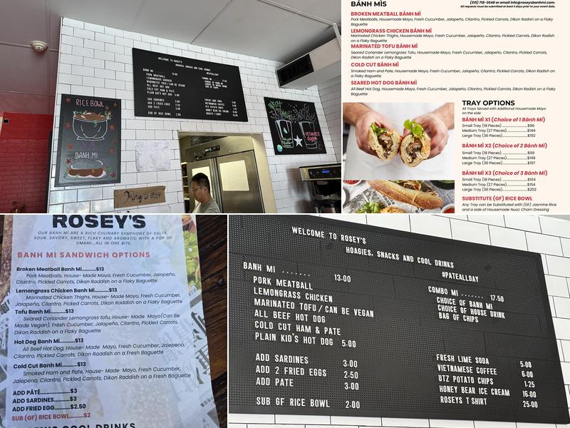 Rosey's Banh Mi Menu