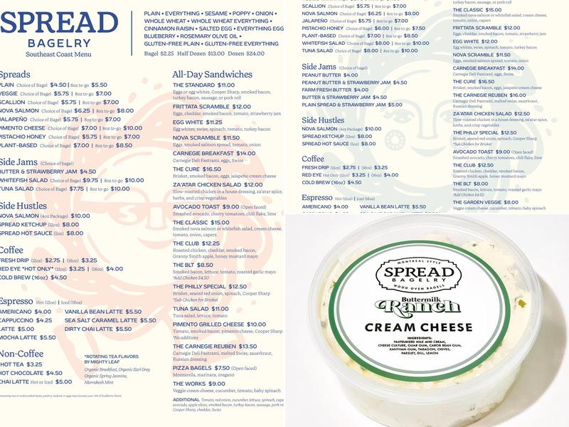 Spread Bagelry Menu