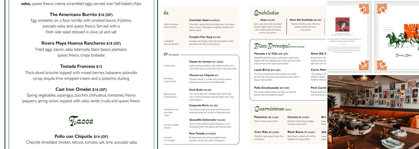La Maya Menu
