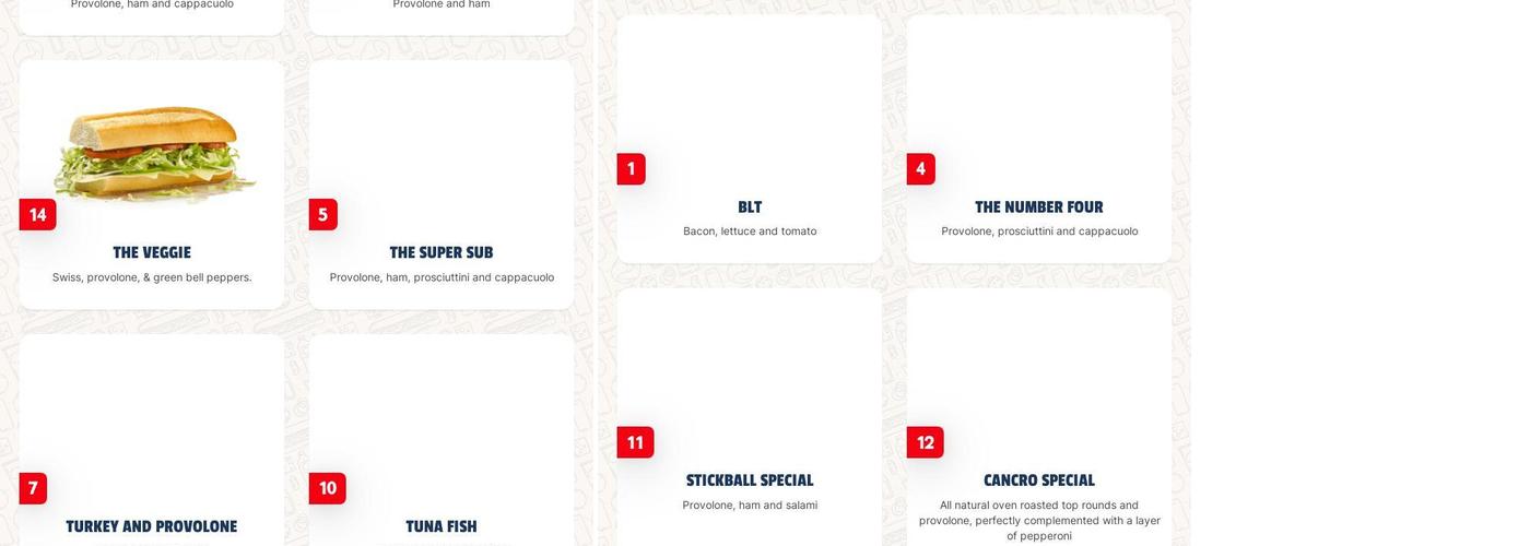 Jersey Mike's Subs Menu