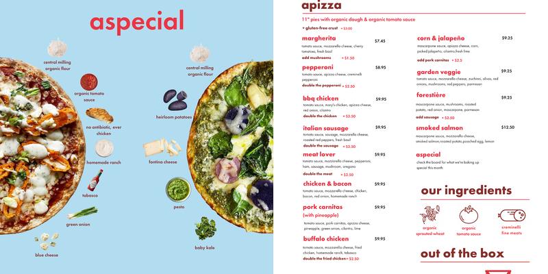 apizza Menu