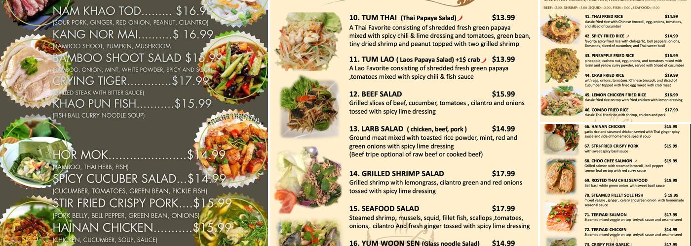 Bhan Thai & Lao Kitchen Menu
