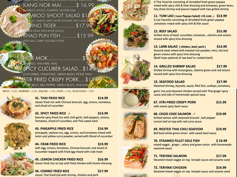 Bhan Thai & Lao Kitchen Menu