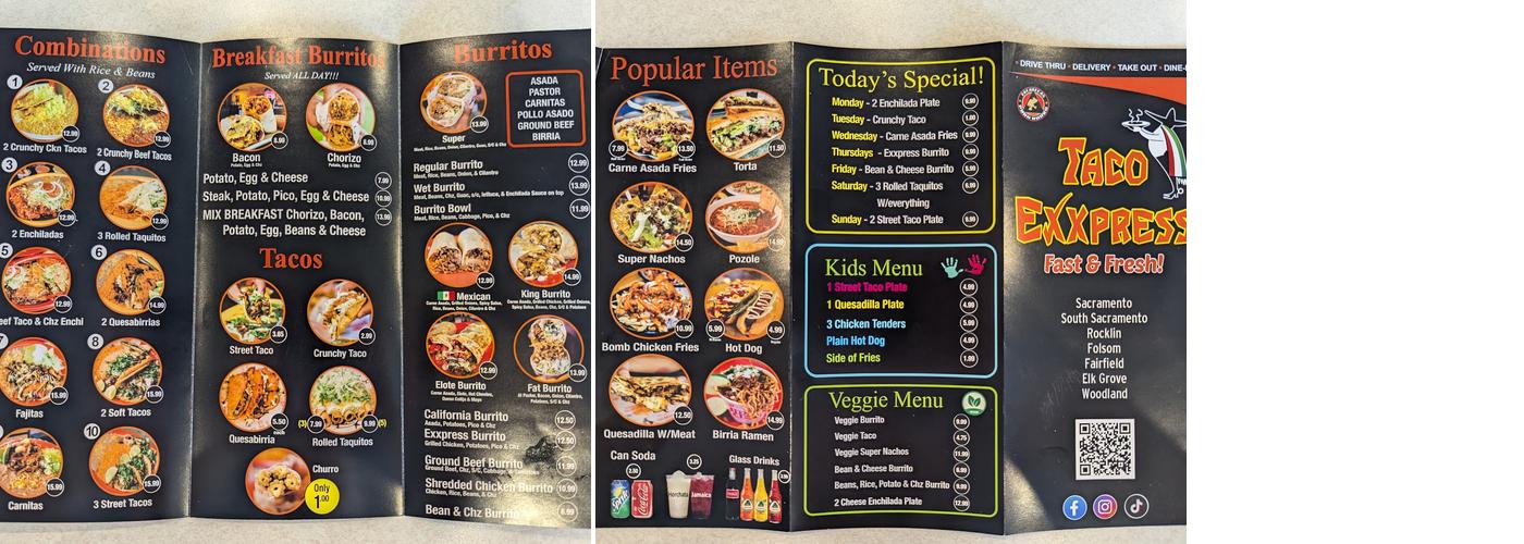 Taco Exxpress #7 Menu