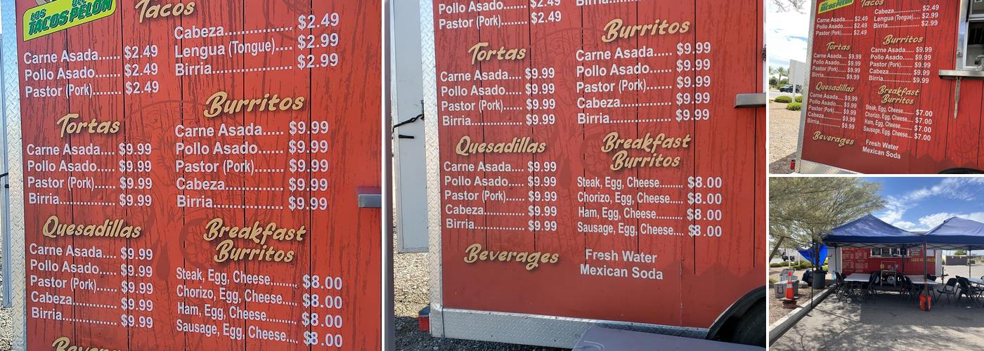 Los tacos del pelon Menu