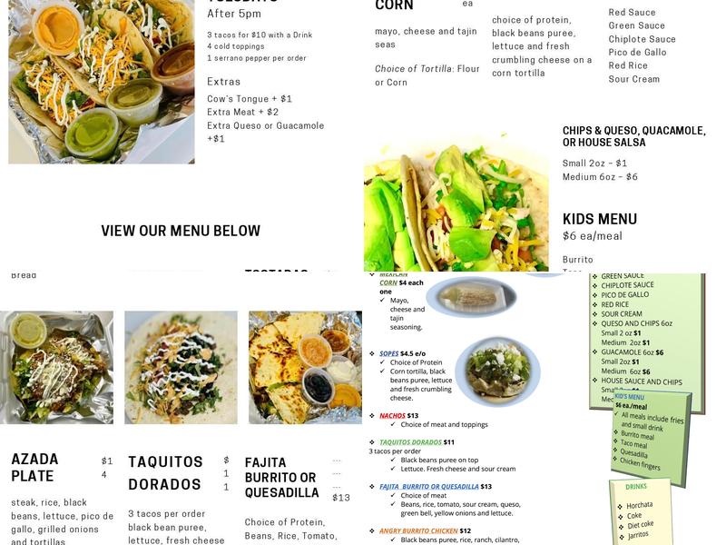 Rico's MexiTacos Menu
