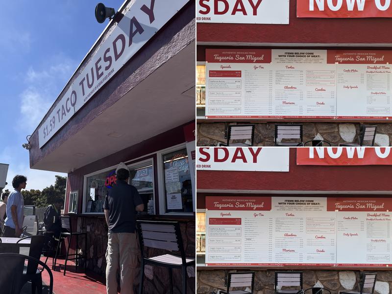 Taqueria San Miguel Menu