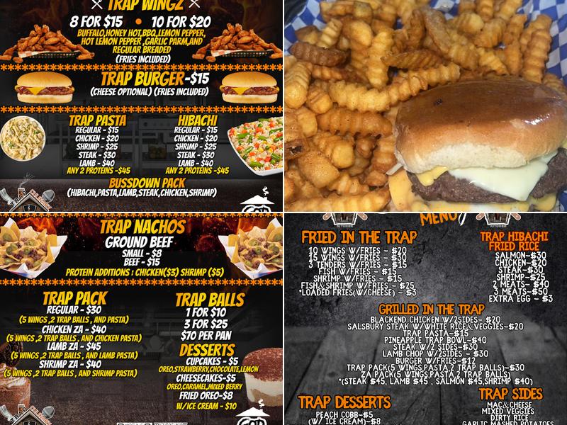 Trap Culinary Kitchen Menu