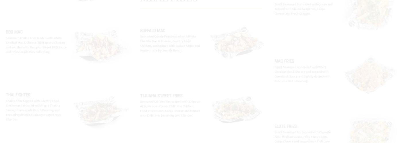 Chronic Fries Menu