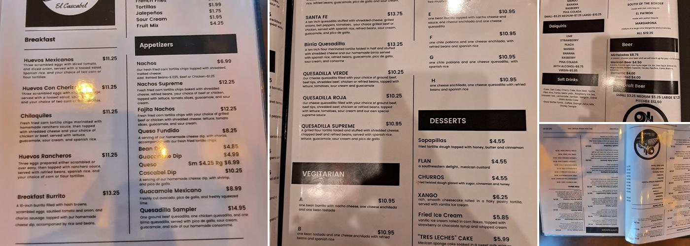 El Cascabel Menu