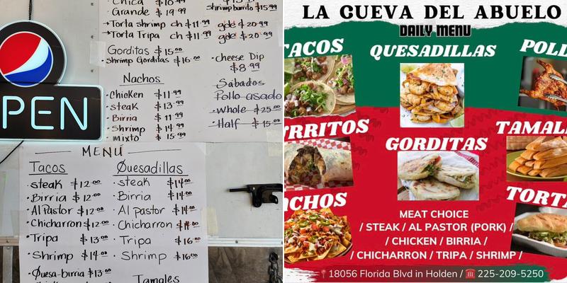 La Cueva Del Abuelo Menu