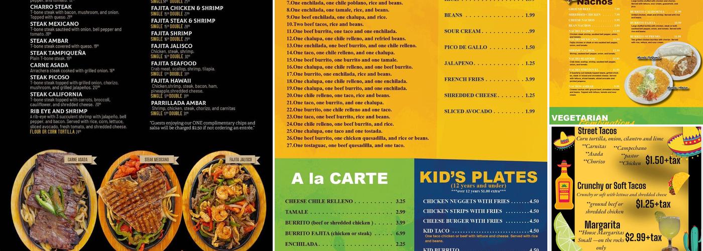 Ámbar Mexican restaurant Menu