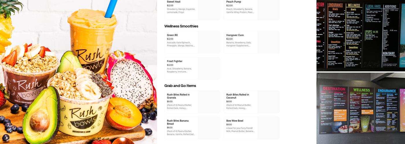 Rush Bowls Menu