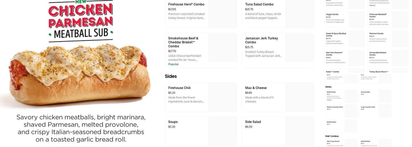 Firehouse Subs Shops at Goodman Crossing Menu