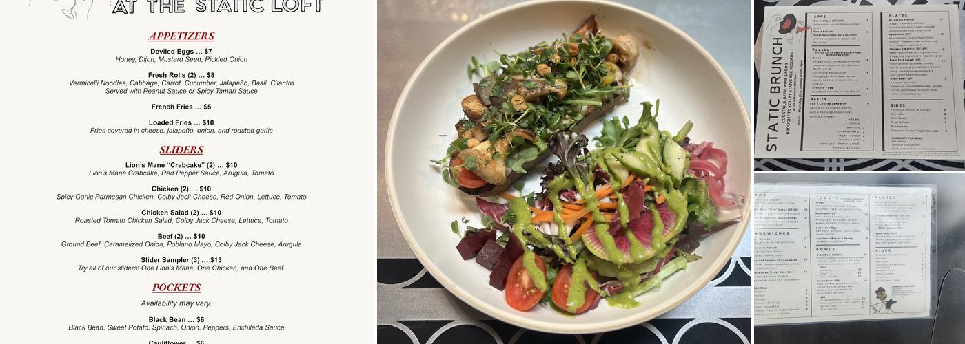 The Static Loft Menu