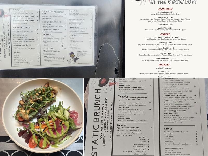 The Static Loft Menu