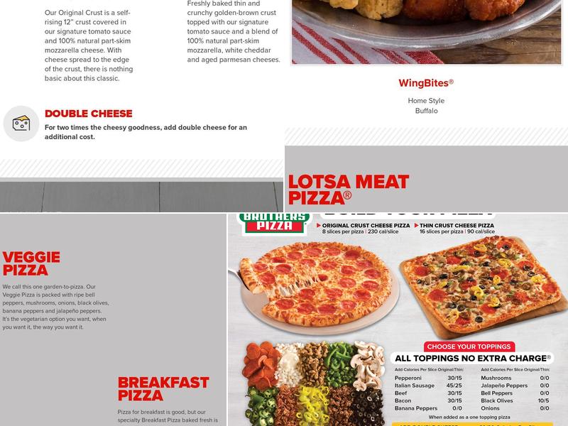 Hunt Brothers Pizza Menu