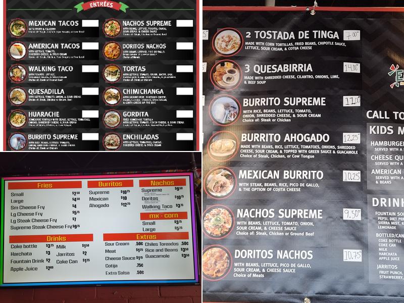 El Taco Feliz Menu