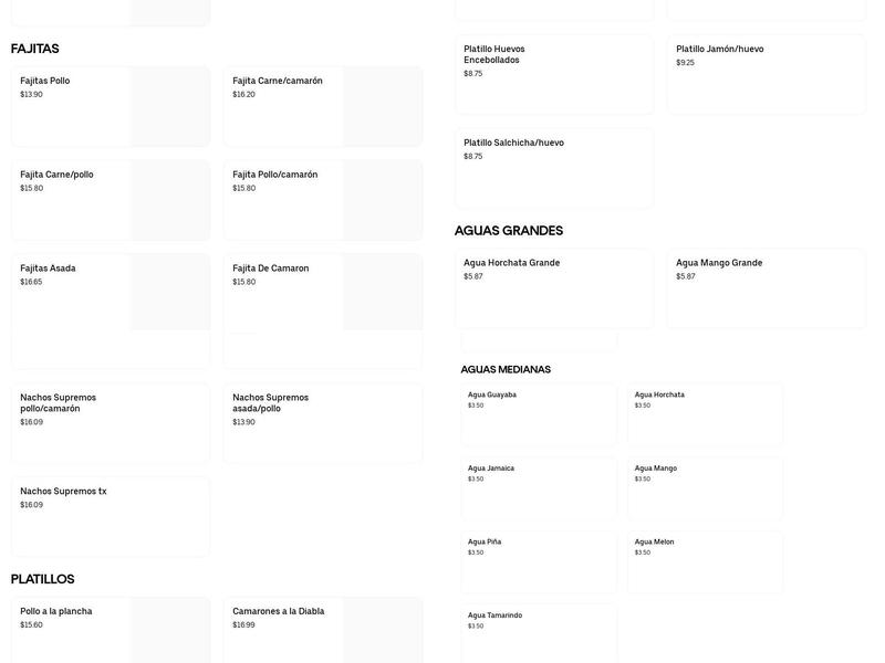 Taco Macho Menu