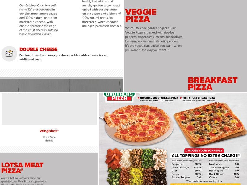 Hunt Brothers Pizza Menu