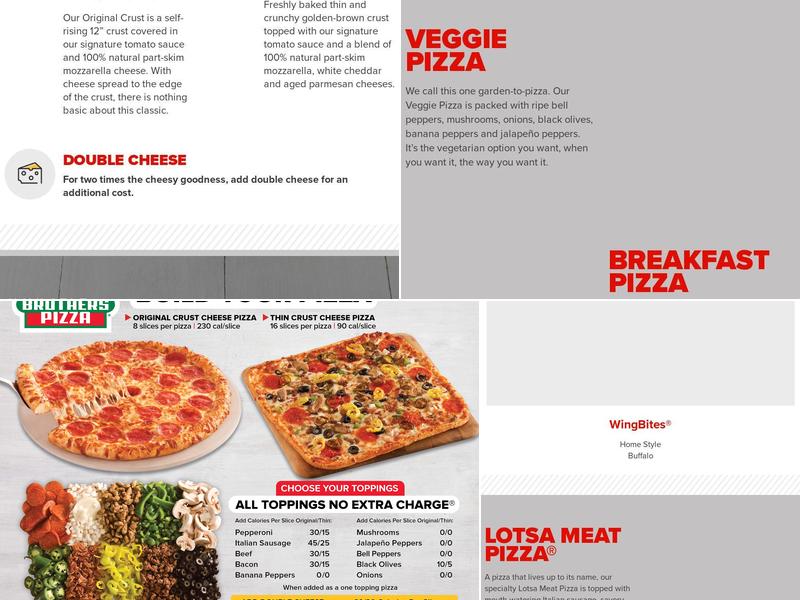Hunt Brothers Pizza Menu