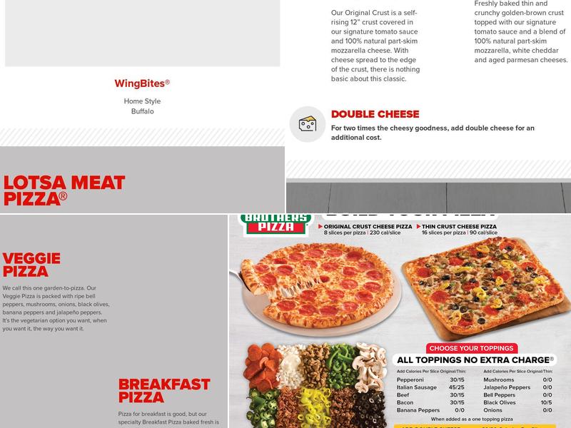 Hunt Brothers Pizza Menu