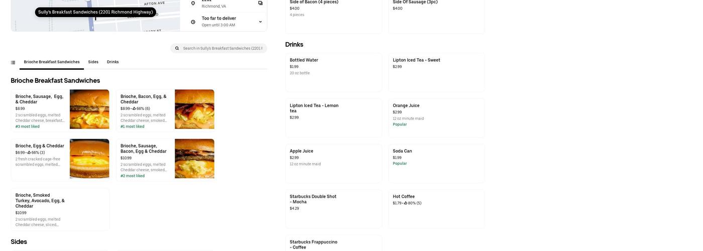 Sully's Breakfast Sandwiches Menu