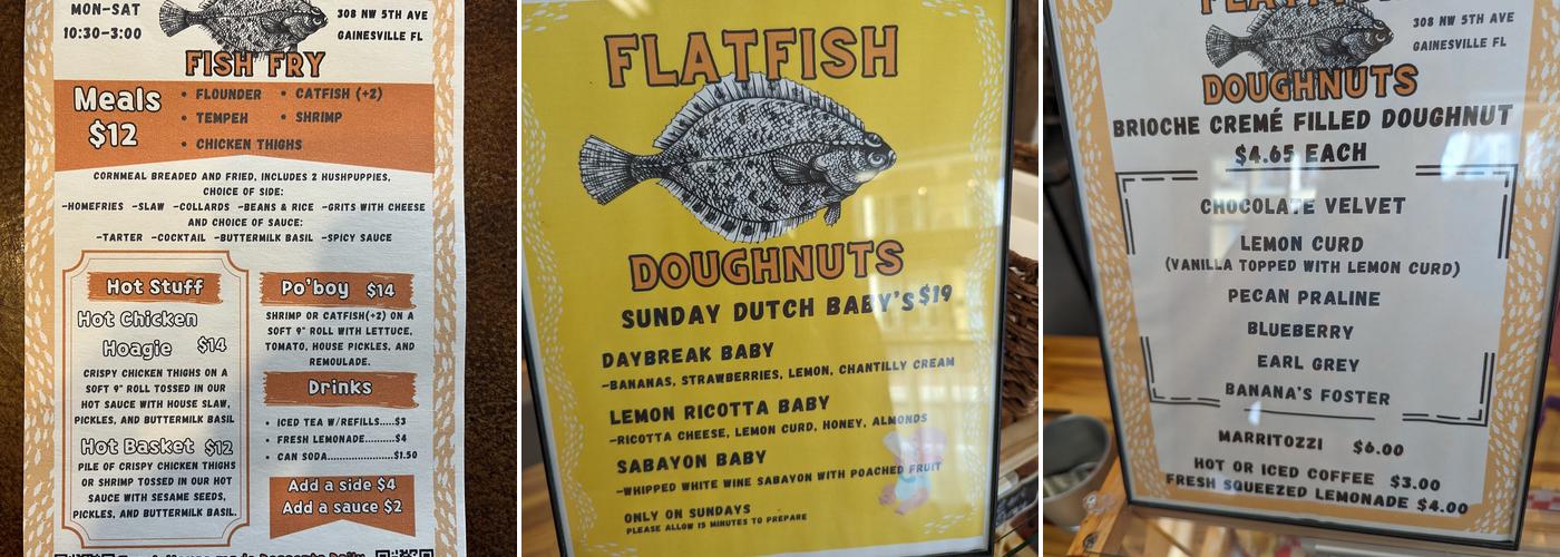 Flatfish GNV (Doughnuts and Bakery) Menu