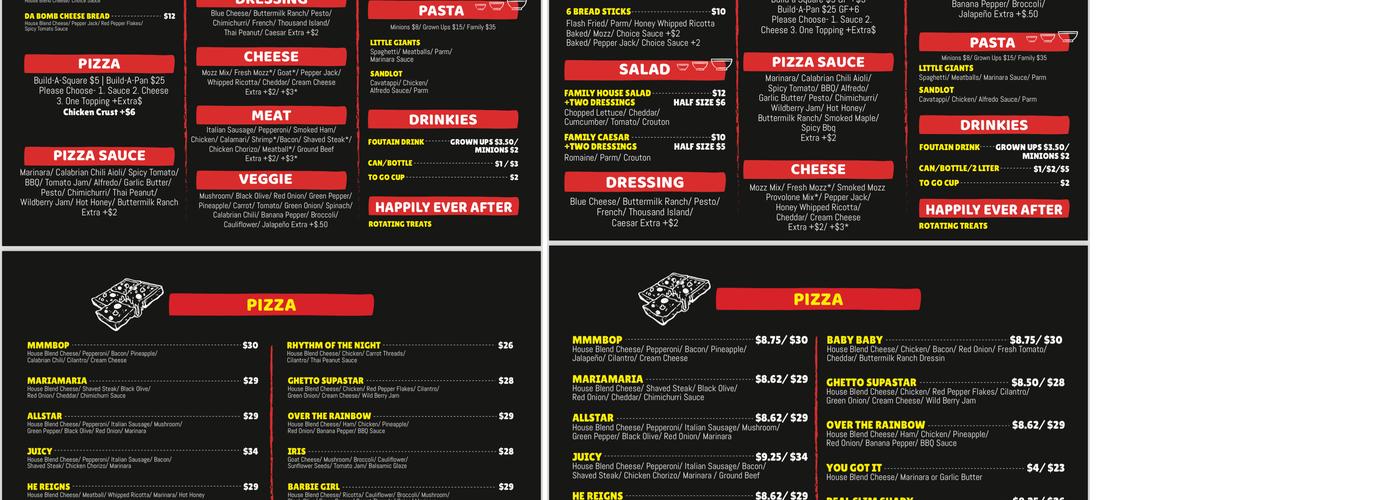 Fat Dough Menu