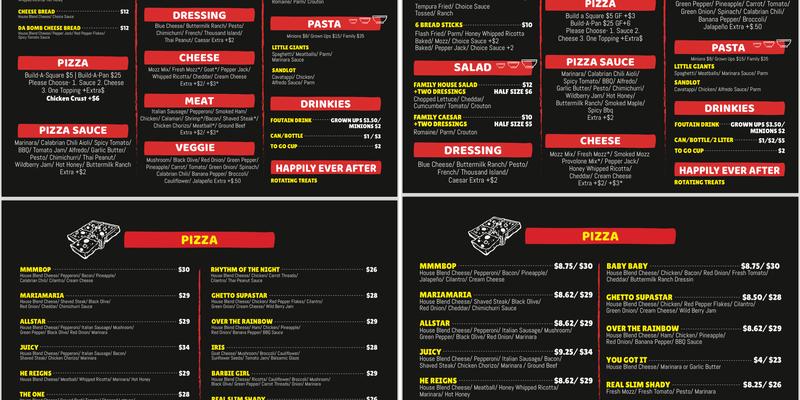 Fat Dough Menu