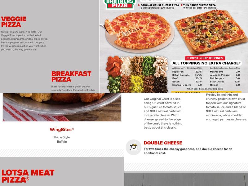 Hunt Brothers Pizza Menu