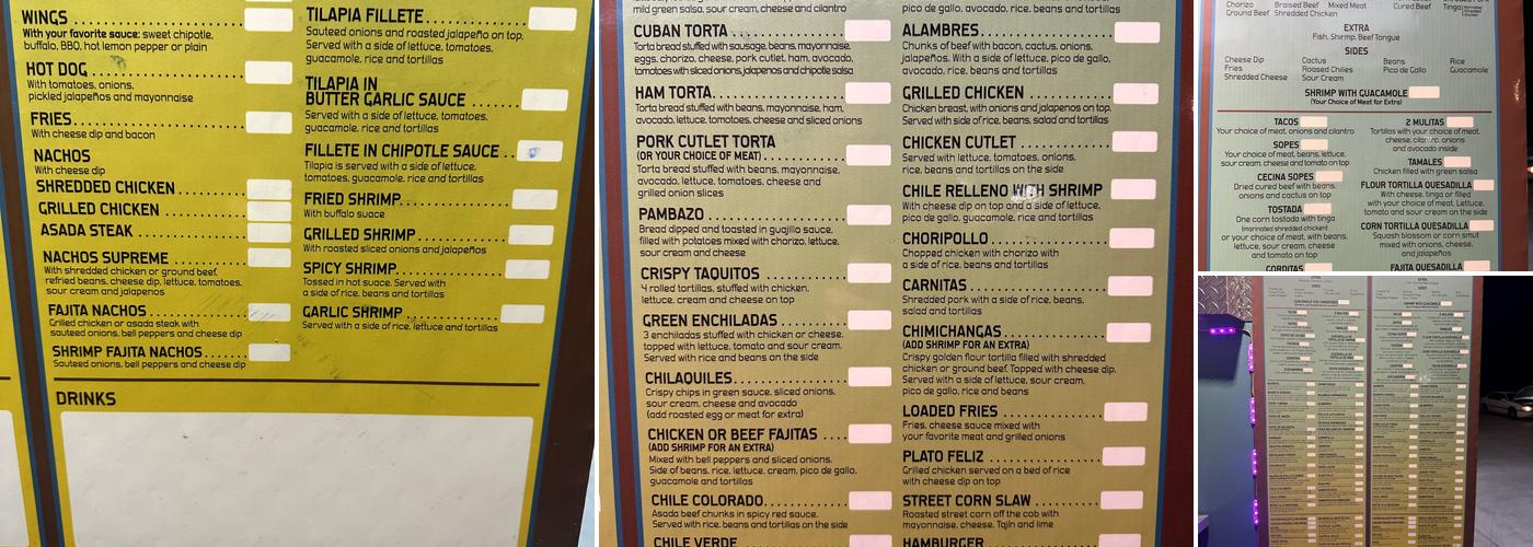 El Dorado Food Truck #2 Menu