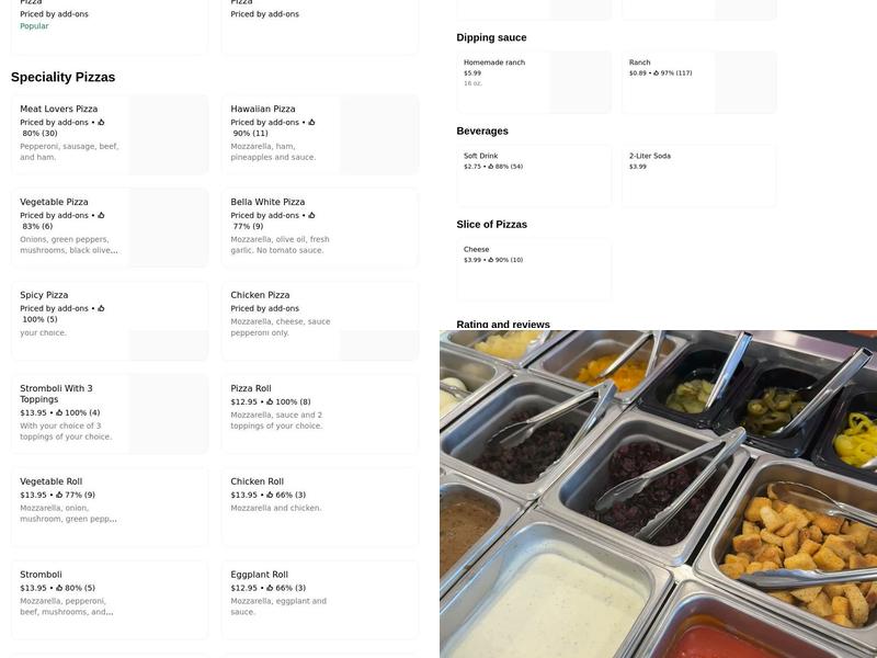 3 amici pizzeria Menu