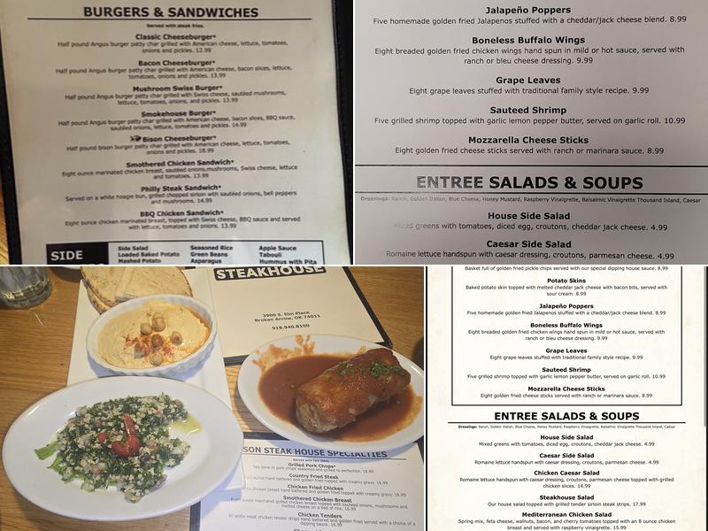 Bison Steakhouse Menu