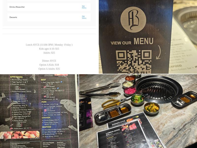 Blue House Korean BBQ Menu