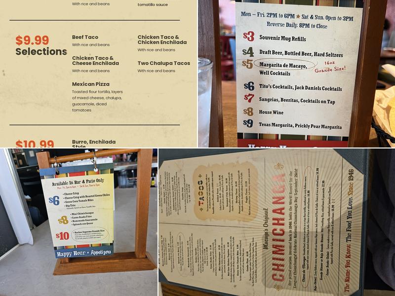 Macayo's Mexican Food Menu