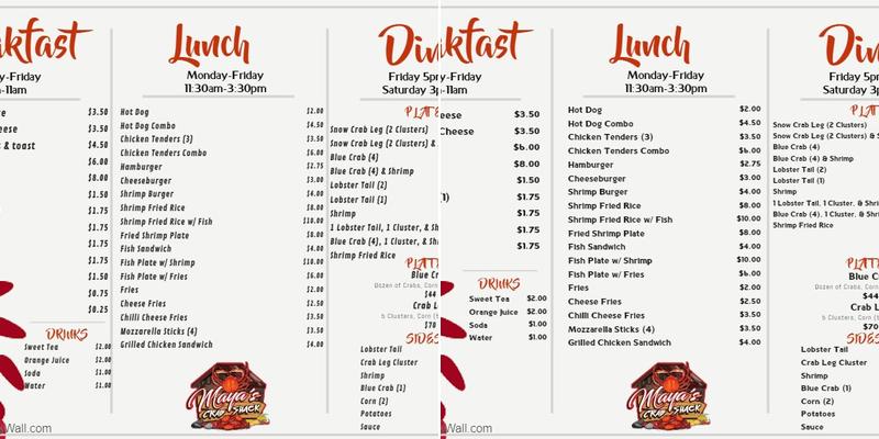 Da Shack Menu