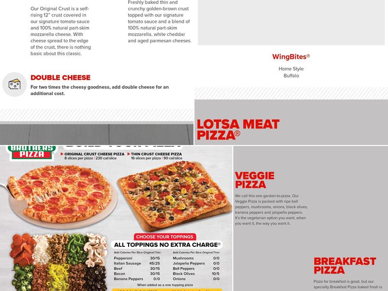 Hunt Brothers Pizza Menu