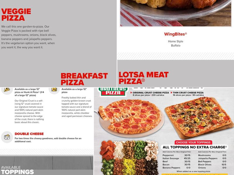 Hunt Brothers Pizza Menu