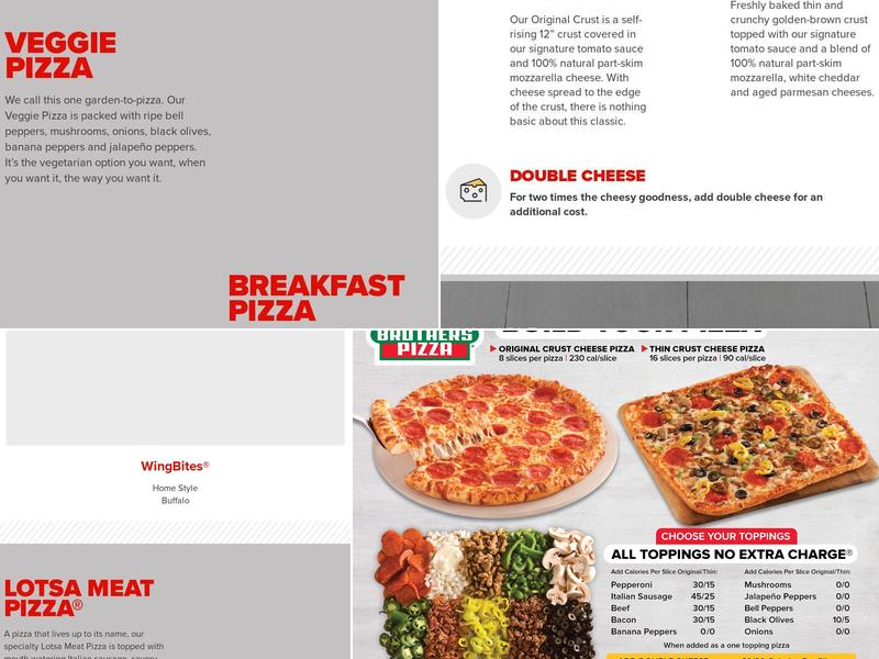Hunt Brothers Pizza Menu