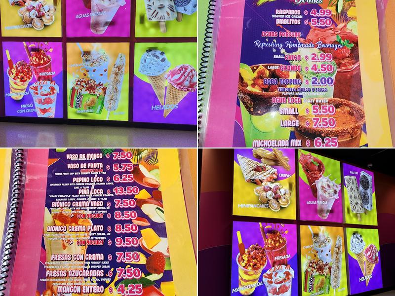 La Michoacana Ice Cream Menu
