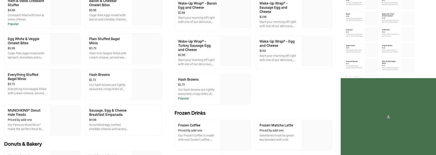 Dunkin' Menu