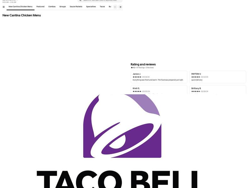 Taco Bell Menu