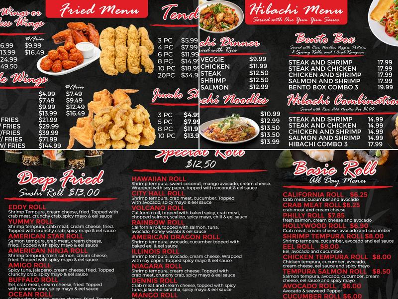 Mr Hibachi and Wings Menu