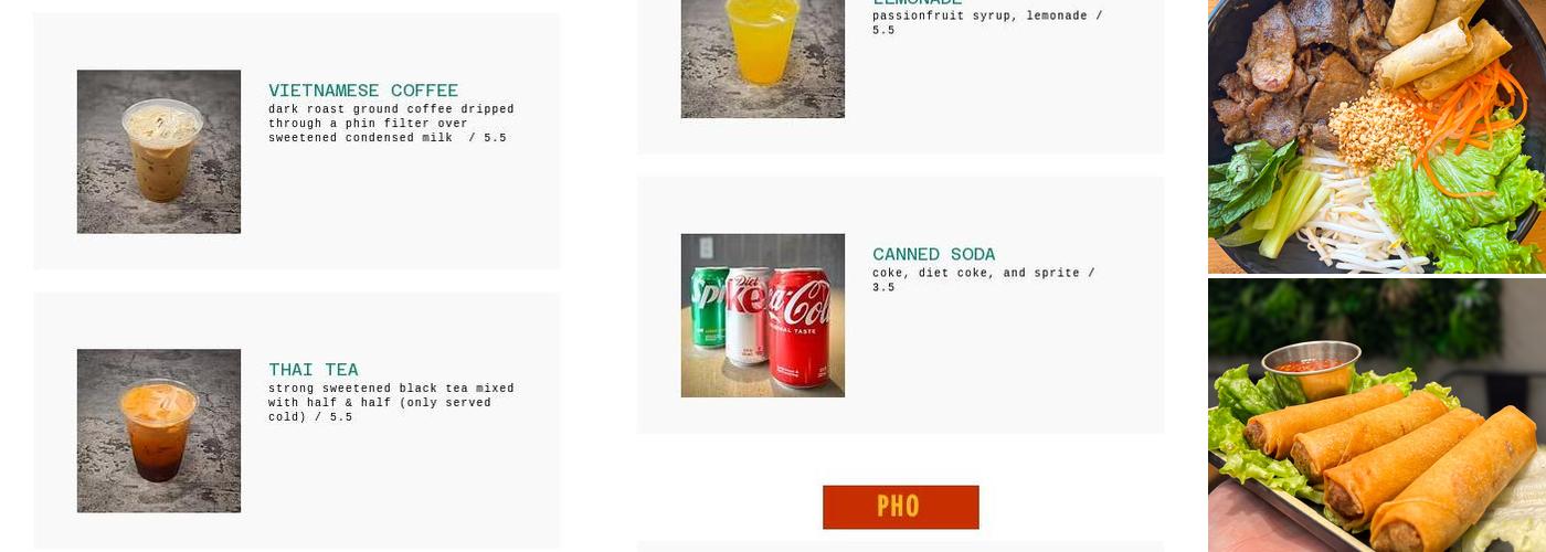 VIET NOM Menu